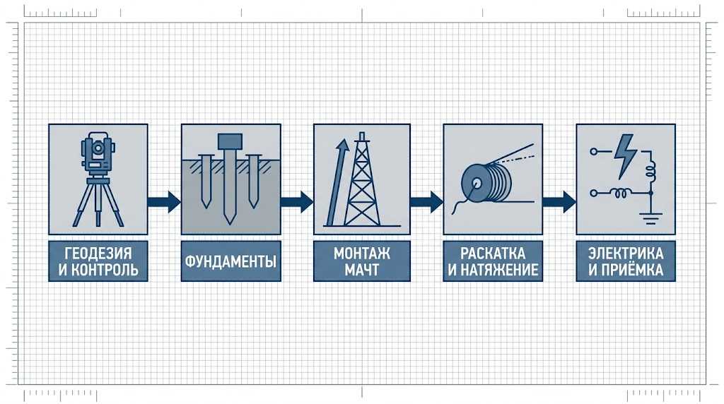 5 этапов СМР при монтаже защитных сеток - схема