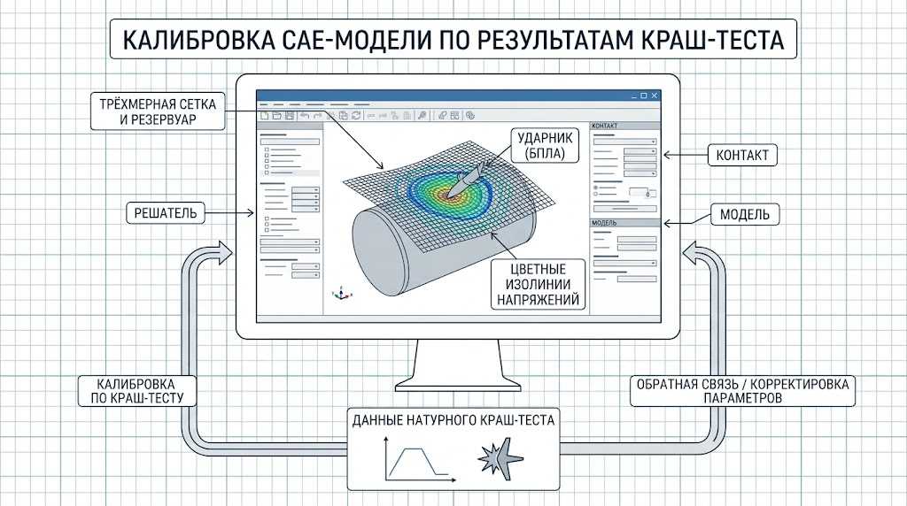 CAE-модель защитной сетки - верификация