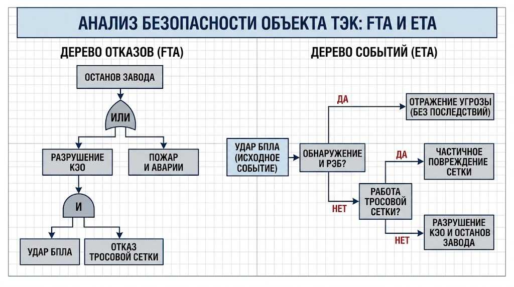 Дерево отказов FTA и дерево событий ETA - схема
