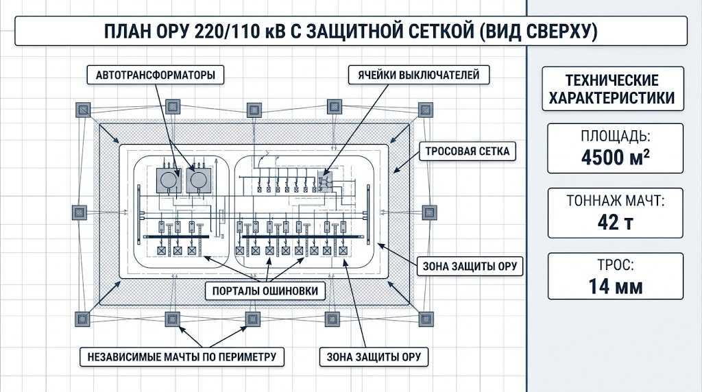 Кейс защиты ОРУ 220/110 кВ - схема