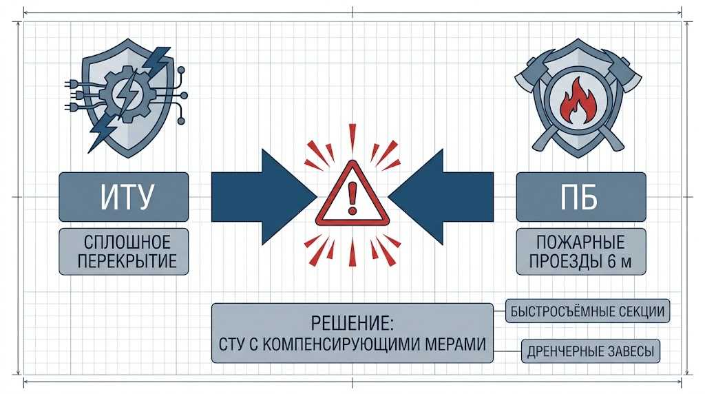 Конфликт ИТУ и ПБ при экспертизе - схема