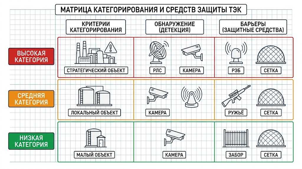 Матрица обязательных мер защиты по категориям ТЭК