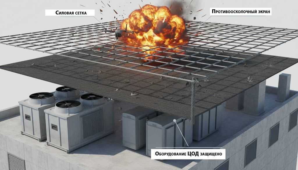 Работа-противоосколочных-экранов-системы-над-критическими-узлами-ЦОД