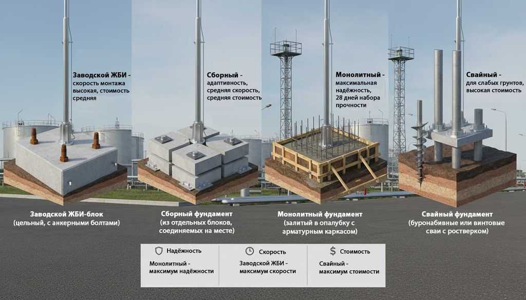 Сравнения-типов-фундаментов,-используемых-для-антидроновых-защитных-конструкций