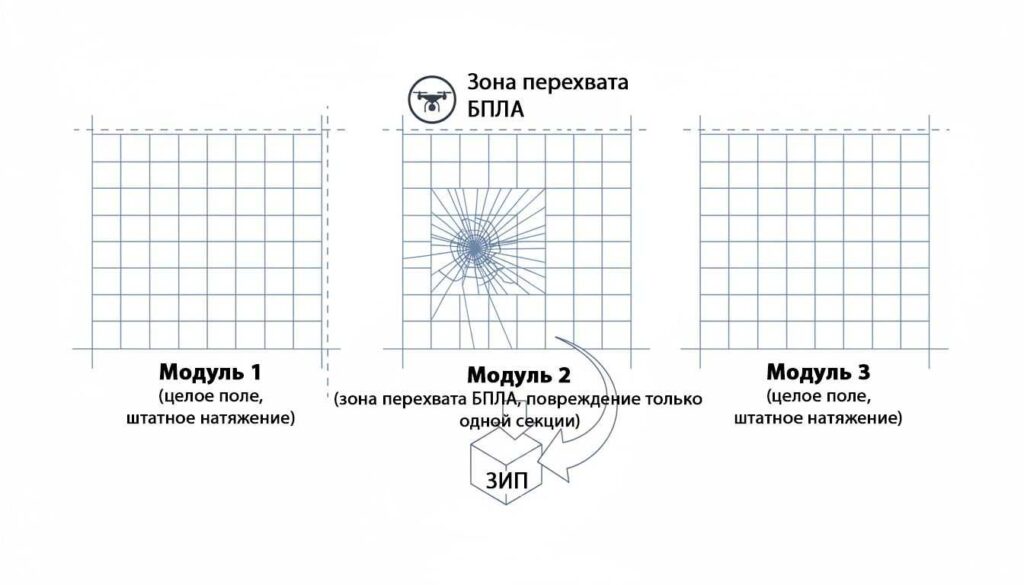 Схема локализации повреждений в модульной системе