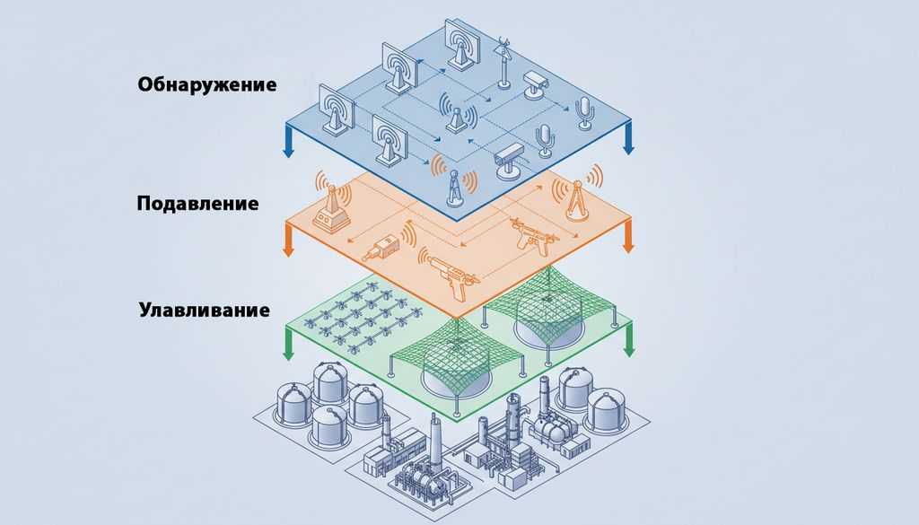Схема трёхуровневой системы безопасности